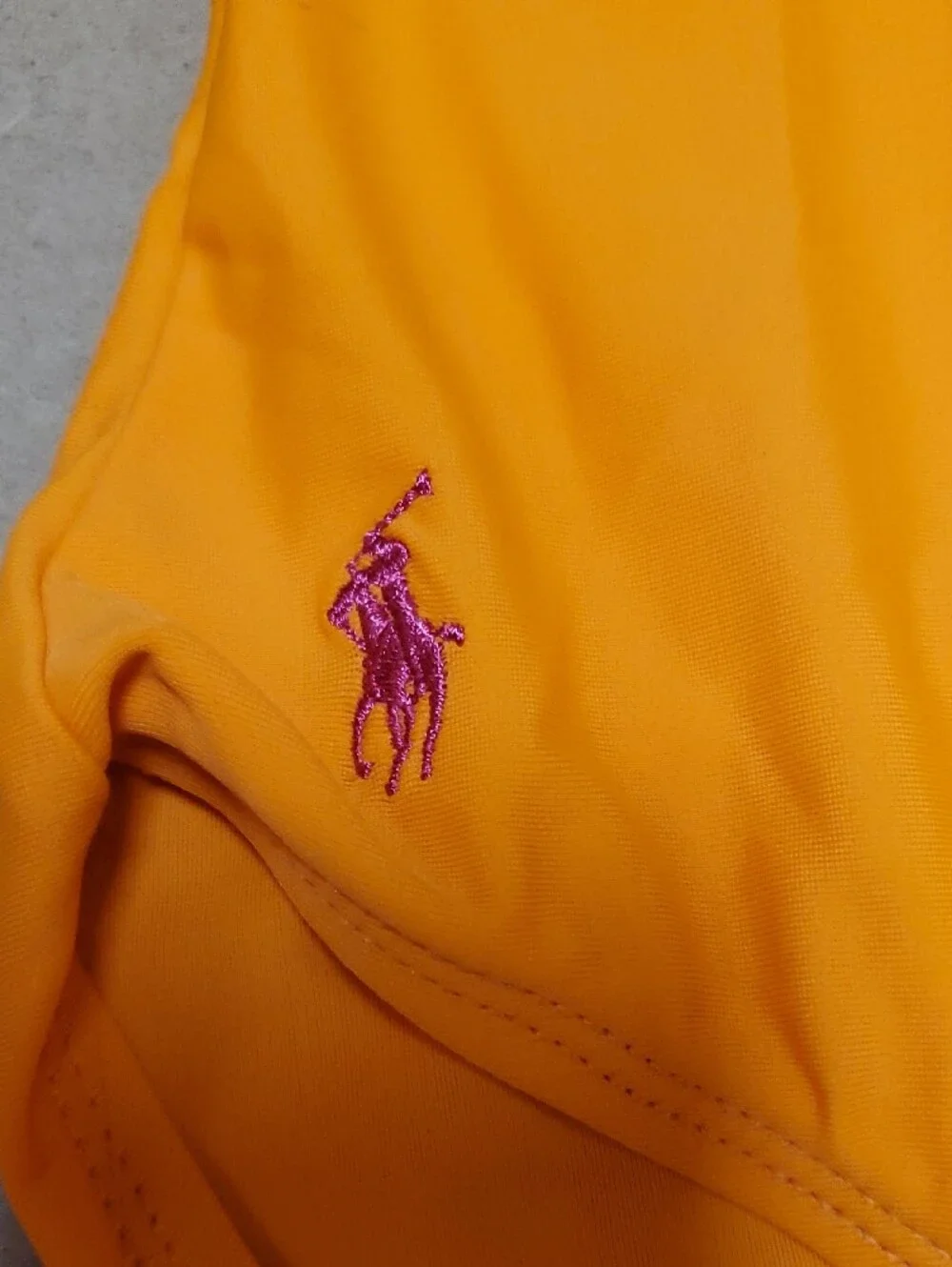 Vintage 1990's Ralph Lauren Girls Bright Orange Racerback One Piece Swimsuit